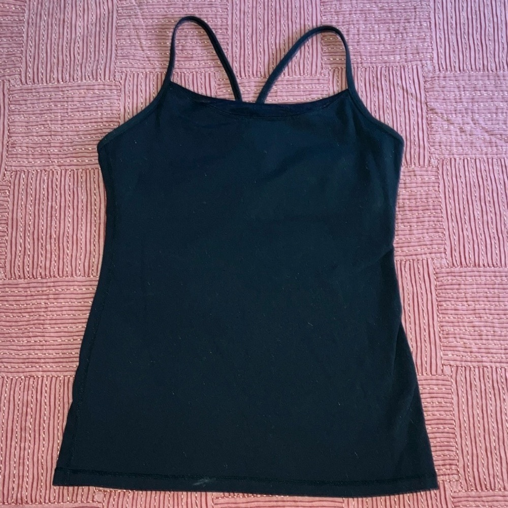 Lululemon Athletica Black Fitted Sleeveless Camisole / exercise tank top